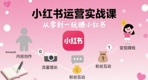 小红书运营实战课，从零到一玩賺小红书-易得个人分享