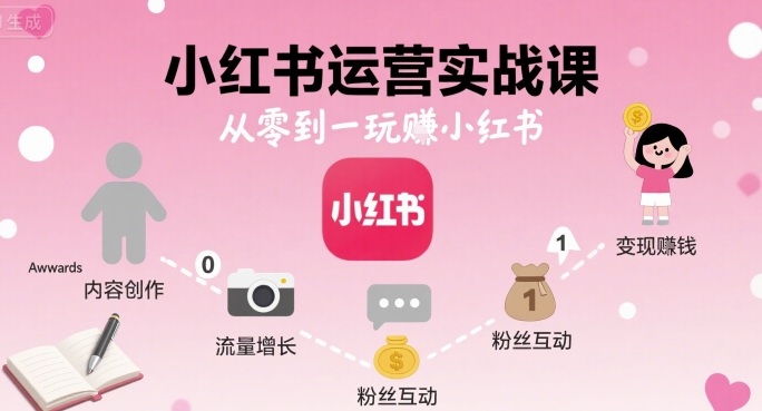 小红书运营实战课，从零到一玩賺小红书-易得个人分享