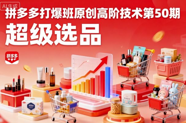 拼多多打爆班原创高阶技术第50期，超级选品-易得个人分享