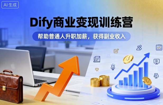 Dify商业变现训练营，帮助普通人升职加薪，获得副业收入-易得个人分享