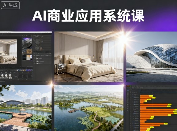 AI商业应用系统课，室内-软装-建筑-景观，智能设计+效果图+动画画实战-易得个人分享
