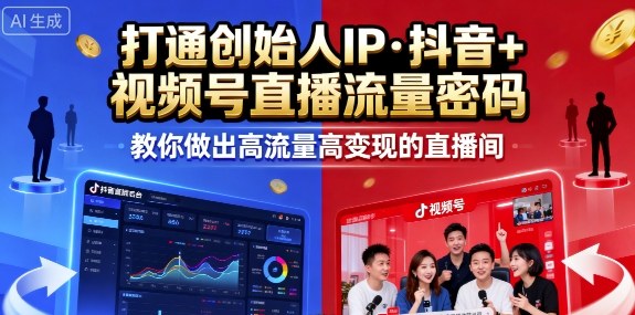 25年直播9-10两期线下课，打通创始人IP，抖音+视频号直播流量密码，教你做出高流量高变现的直播间-易得个人分享