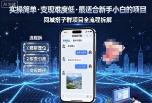实操简单，变现难度低，最适合新手小白做的项目，每天轻松收入3张，同城搭子群项目全流程拆解-易得个人分享