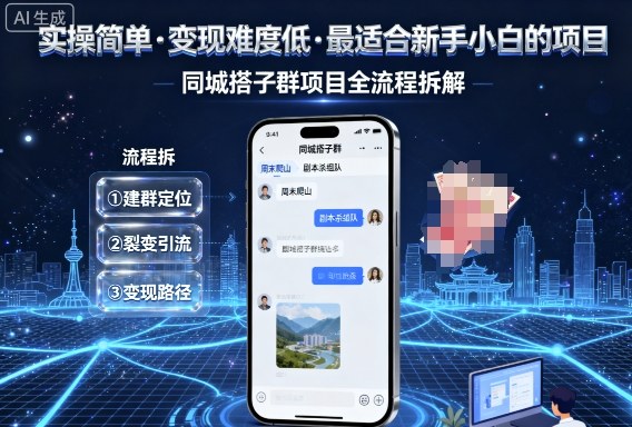 实操简单，变现难度低，最适合新手小白做的项目，每天轻松收入3张，同城搭子群项目全流程拆解-易得个人分享