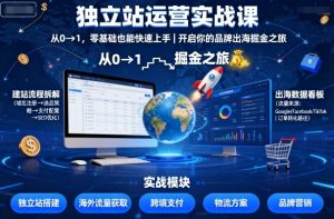 独立站运营实战课，​从0到1，零基础也能快速上手，开启你的品牌出海掘金之旅-易得个人分享