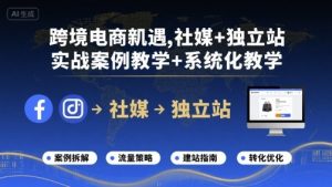 跨境电商新机遇，社媒+独立站，实战案例教学+系统化教学-易得个人分享