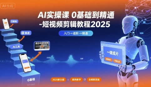 AI实操课0基础到精通-短视频剪辑教程2025-易得个人分享