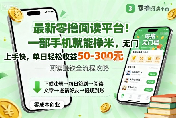 最新零撸阅读平台！一部手机就能挣米，无门槛上手快，单日轻松收益50-3张【揭秘】-易得个人分享