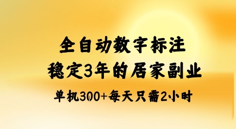 全自动数字标注，稳定3年的蓝海项目，居家也能矩阵开干的副业，单机日入3张+【揭秘】-易得个人分享