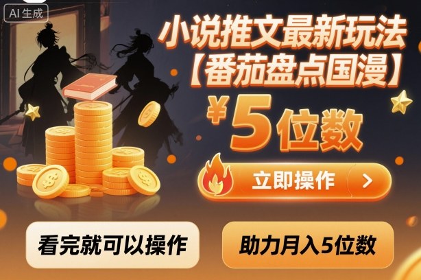 小说推文最新玩法，助力月入5位数【番茄盘点国漫】玩法，看完就可以操作-易得个人分享