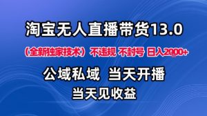淘宝无人直播13.0，公域私域技术，不封号，不违规布局下半年旺季赛道，日入1K+（独家技术）【揭秘】-易得个人分享