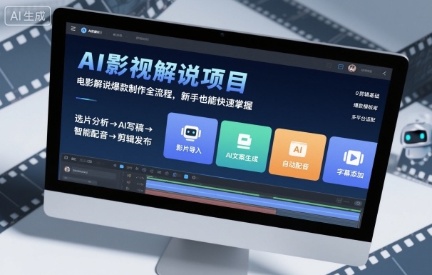 AI影视解说项目，电影解说爆款制作全流程，新手也能快速掌握-易得个人分享