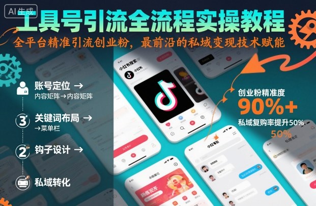工具号引流全流程保姆级实操教程，全平台精准引流创业粉，最前沿的私域变现技术赋能-易得个人分享