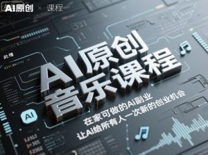 AI原创音乐课程，在家可做的Ai副业，让Ai给所有人一次新的创业机会-易得个人分享