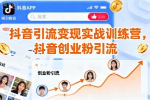 抖音引流变现实战训练营，抖音创业粉引流-易得个人分享