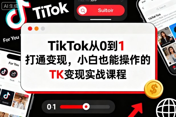 TikTok从0到1打通变现，小白也能操作的TK变现实战课程-易得个人分享