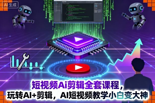 短视频Ai剪辑全套课程，玩转AI+剪辑，AI短视频教学小白变大神-易得个人分享