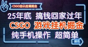 25年底搞钱回家过年，CSGO游戏挂G掘金，纯手机操作超简单【揭秘】-易得个人分享