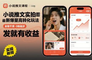 小说推文实拍双图文最新爆量高转化玩法，全程干货，0粉起步，发就有收益-易得个人分享