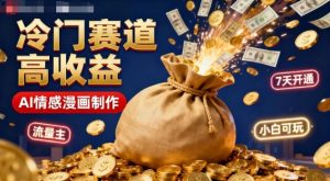 公众号冷门赛道，用AI做情感漫画，7天开通流量主，操作简单，小白可玩-易得个人分享