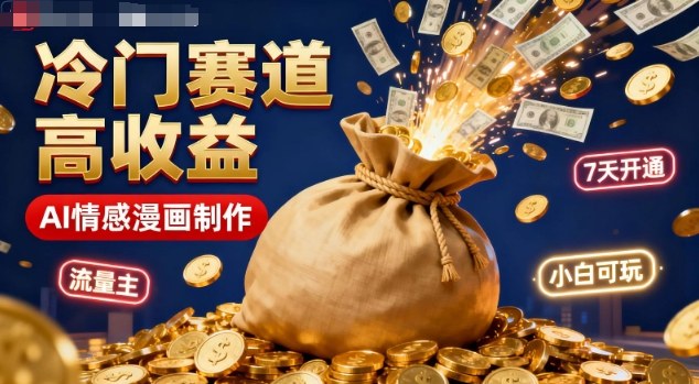 公众号冷门赛道,用AI做情感漫画,7天开通流量主,操作简单,小白可玩-易得个人分享