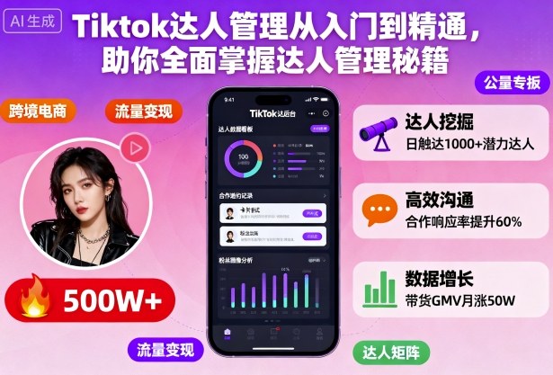 Tiktok达人管理从入门到精通，助你全面掌握达人管理秘籍-易得个人分享
