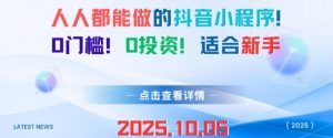 人人都能做的抖音小程序，0门槛0成本，适合新手-易得个人分享