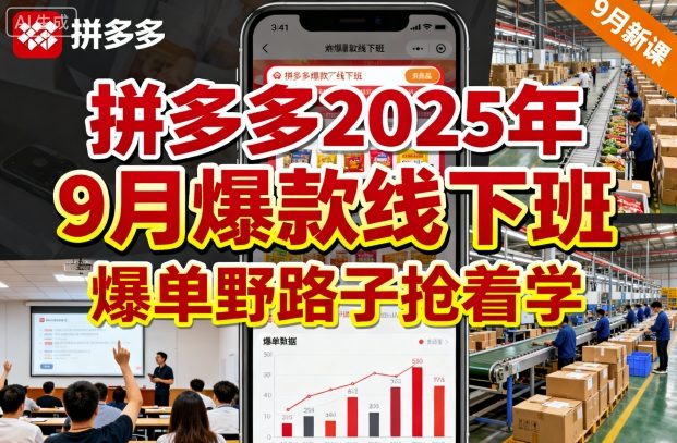 拼多多2025年9月爆款线下班，爆单野路子抢着学-易得个人分享