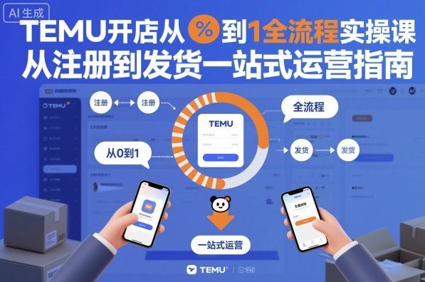 TEMU开店从0到1全流程实操课，从注册到发货一站式运营指南-易得个人分享