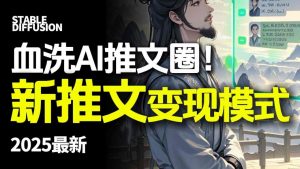 最新AI动态电影漫画小说推文，全流程实操教学，小白也能月入1W+-易得个人分享