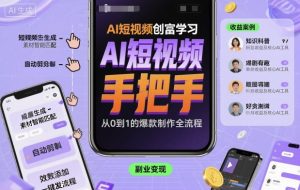 AI短视频创富学习，手把手教会你制作AI短视频-易得个人分享