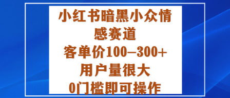 小红书暗黑小众情感赛道,客单价100-300+用户量很大,0门槛即可操作-易得个人分享