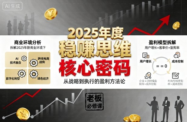 2025年度稳賺思维老板创业营，拆解2025年新商业环境下，企业实现持续盈利的核心密码-易得个人分享