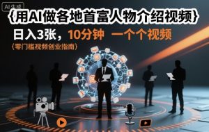 用AI做各地首富人物介绍视频，日入3张，10分钟一个视频-易得个人分享