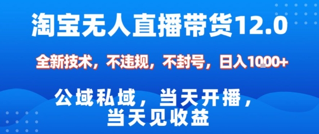 淘宝无人直播12.0，公域私域技术，不封号，不违规布局双十一流量风口，日入1k（独家技术）【揭秘】-易得个人分享