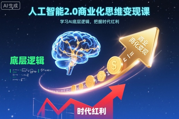 人工智能2.0商业化思维变现课，学习AI底层逻辑，把握时代红利-易得个人分享