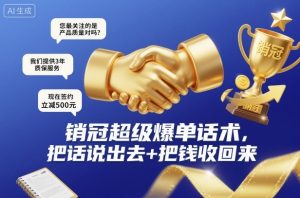 销冠超级爆单话术，把话说出去+把钱收回来-易得个人分享