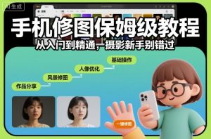 手机修图保姆级教程，从入门到精通，摄影新手别错过-易得个人分享