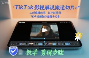 TikTok影视解说搬运切片+二创剪辑教学，过中过原创，TK中视频创作者新手必看-易得个人分享