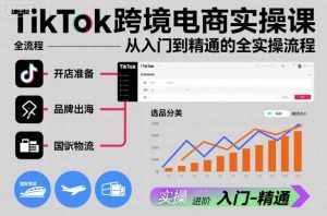 TikTok跨境电商实操课，从入门到精通的全实操流程-易得个人分享
