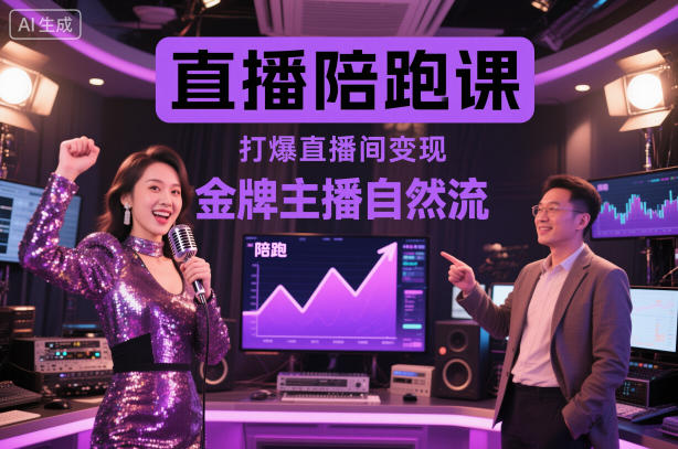 直播陪跑课，金牌主播自然流打爆直播间，复制高变现玩法-易得个人分享