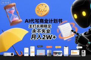 AI代写商业计划书，主打长期稳定，永不失业，月入2W+-易得个人分享