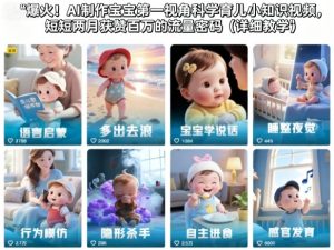 爆火！AI制作宝宝第一视角科学育儿小知识视频，短短两月获赞百万的流量密码（详细教学）-易得个人分享