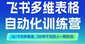 智能多维表格训练营2期，AI+飞书多维表，三分钟干完别人一周的活-易得个人分享