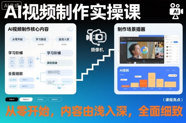 AI视频制作实操课，从零开始，内容由浅入深，全面细致-易得个人分享