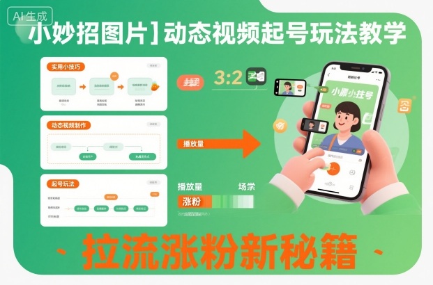 小妙招图片＋动态视频起号玩法教学，拉流涨粉新秘籍-易得个人分享