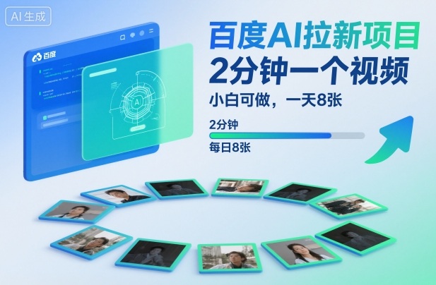 百度AI拉新项目，2分钟一个视频，小白可做，一天8张【附案例+保姆级教程】-易得个人分享