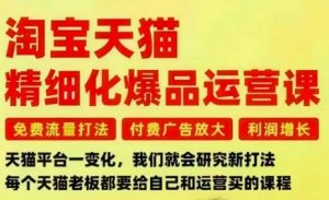 淘宝天猫精细化爆品运营课，免费流量打法-付费广告放大-利润增长-三大核心痛点，一次全部解决-易得个人分享