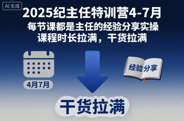 2025纪主任特训营4-7月，每节课都是主任的经验分享实操，课程时长拉满，干货拉满-易得个人分享