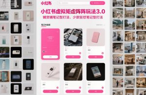 小红书虚拟矩阵玩法3.0，铺货铺笔记型打法，少款狂怼笔记型打法-易得个人分享